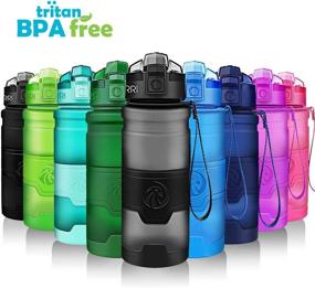 img 4 attached to 🚰 ZORRI Sports Water Bottle, BPA Free Leak Proof Tritan Lightweight Bottles for Outdoors, Camping, Cycling, Fitness, Gym, Yoga - Kids/Adults Drink Bottles with Filter, Lockable Pop Open Lid, 400/500/700ml/1L Sizes