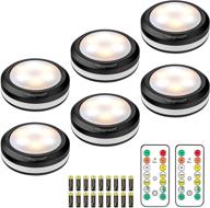 holkpoilot puck lights with remote control - led under cabinet lighting kit, battery 🔦 operated under counter light, dimmable closet light, wireless led lights (6 pack with 18 batteries) логотип