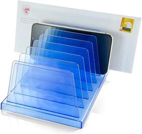 img 4 attached to 📚 Efficient Organization: OfficemateOIC Blue Glacier Standard Sorter with 7 Compartments in Transparent Blue (23214)