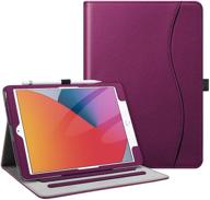 fintie purple ipad 10.2 inch case (9th / 8th / 7th gen - 2021/2020/2019) - corner protection, multi-angle viewing stand, pocket & pencil holder, auto wake sleep logo