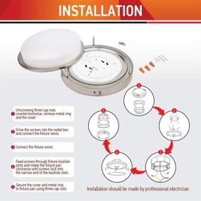 img 1 attached to 💡 OSTWIN 12 Inch 15W LED Emergency Light for Home Power Outage, Dimmable Flush Mount Ceiling Light, 3000K (Warm White), 1050 Lumens, 120W Equivalent, Brushed Nickel Finish, ETL Listed (Pack of 4)