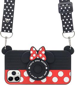 img 4 attached to 📸 MC Fashion iPhone 11 Pro Max Case - Cute Minnie Mouse Camera Case with Lanyard & Polka Dots - Shockproof & Protective Soft Silicone Case - 6.5 inch 2019 Apple iPhone 11 Pro Max