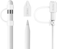 🖊️ набор fintie silicone: мягкий защитный чехол для apple pencil 1st gen - держатель колпачка, защита наконечника, держатель адаптера кабеля, белый логотип