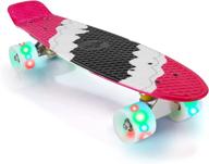 🛹 animiles mini cruiser skateboard: 22" retro complete board with colorful led wheels for kids and teens logo