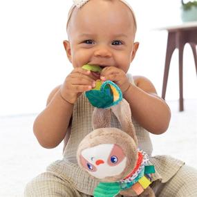 img 3 attached to 🎶 Infantino Music & Motion Pulldown Sloth: Multi-Textured Teether, Attachable to Strollers and Gyms - BPA-Free Musical Plush Sloth for Tactile Exploration