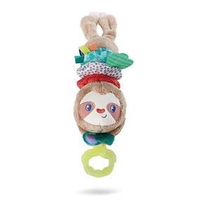 img 4 attached to 🎶 Infantino Music & Motion Pulldown Sloth: Multi-Textured Teether, Attachable to Strollers and Gyms - BPA-Free Musical Plush Sloth for Tactile Exploration