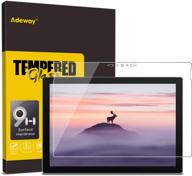 🔒 защитная пленка adeway для экрана microsoft surface pro 7 / pro 7 plus - точные вырезы, закаленное стекло, ультра чувствительность, пожизненная замена - совместимость: surface pro 7 (12,3 дюйма) логотип