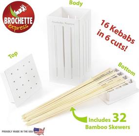 img 3 attached to 🍢 Brochette Express Kebab Kitchen Tool - Set of 32 Bamboo Barbecue Skewers for Kabobs - Crafted in the USA