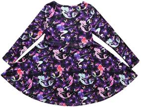 img 1 attached to 👗 QPANCY Girls Long Sleeve Dresses: Unicorn, Mermaid, and Cat Swing Fall/Winter Clothes