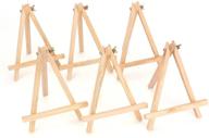 🖼️ tosnail 9" tall natural pine wood tripod easel photo painting display portable tripod holder stand, 6 pack -sturdy, portable & versatile easel stand for displaying artwork & photos logo