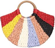 🌞 chic women straw bag: colorful hand-woven rattan tote for a retro summer style on the beach logo