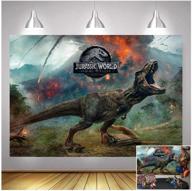 📸 captivate with jurassic world photography backdrops & party props - 7x5ft vinyl dinosaur park volcano forest animal photo background for kids birthday party & cake table decor логотип