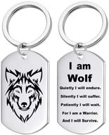 🐺 wolf pendant necklace key ring keychain - stylish fashion jewelry gift for wolf lovers: men, women, boys, and girls logo