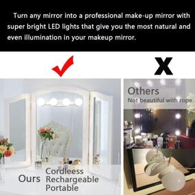 img 2 attached to 💡 Cordless Rechargeable LED Vanity Mirror Lights - Portable Makeup Light with Adjustable Brightness and Color Temperature for Vanity Table, Bathroom, Dressing Room