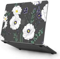 kkp macbook air 13 inch case a1466 a1369 (2010-2017 release) - 3d flower pattern hard shell case + keyboard cover + screen protector logo