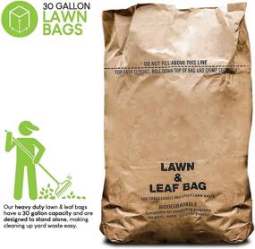 img 3 attached to 30 Gallon Kraft Leaf Bags (10 Pack) - Eco-Friendly Heavy Duty Large Paper Trash Bags - Tear Resistant Yard Waste Bags for Grass Clippings, Leaves, Weeds, Twigs - Stock Your Home