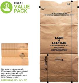 img 2 attached to 30 Gallon Kraft Leaf Bags (10 Pack) - Eco-Friendly Heavy Duty Large Paper Trash Bags - Tear Resistant Yard Waste Bags for Grass Clippings, Leaves, Weeds, Twigs - Stock Your Home