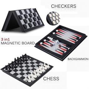 img 3 attached to 🎲 Portable Backgammon Checkers Set by Magnetic Joneytech