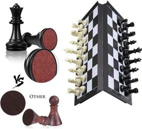 img 2 attached to 🎲 Portable Backgammon Checkers Set by Magnetic Joneytech