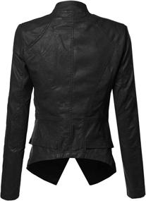 img 3 attached to 👩 Coffee Women's Leather Jacket for Bike Riders: Coats, Jackets & Vests