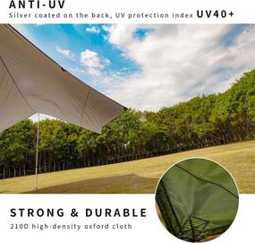 img 2 attached to Unigear Waterproof Camping Tarp, Multifunctional Hammock Rain Fly Tent Tarp, 15x14FT/12x10FT, Lightweight and Compact for Backpacking, Hiking, Traveling