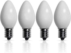 img 4 attached to 💡 Pack of 4 C7 Ceramic White Light Bulbs - 7 Watts, 120 Volts, E12 Base for Night Lights, Christmas String Lights, and Holiday Decorations