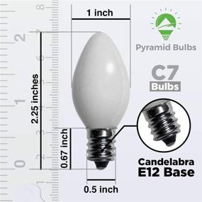 img 3 attached to 💡 Pack of 4 C7 Ceramic White Light Bulbs - 7 Watts, 120 Volts, E12 Base for Night Lights, Christmas String Lights, and Holiday Decorations
