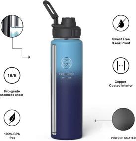 img 2 attached to 🥤 Insulated Water Bottle - Double Wall Vacuum Thermos (17oz, 24oz, 32oz, 40oz) - Wide Mouth with 3 Lid Options (Straw, Spout, Handle) - Keep Liquids Hot or Cold - Stainless Steel Sports Water Bottle for Kids