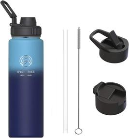 img 4 attached to 🥤 Insulated Water Bottle - Double Wall Vacuum Thermos (17oz, 24oz, 32oz, 40oz) - Wide Mouth with 3 Lid Options (Straw, Spout, Handle) - Keep Liquids Hot or Cold - Stainless Steel Sports Water Bottle for Kids