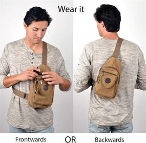 img 3 attached to Brown Canvas Westend Crossbody Sling Backpacks: Optimal Casual Daypacks for Enhanced SEO