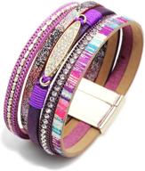 infinity leather cuff bracelets - handmade wrap bangle boho bracelets for women, perfect birthday or christmas gifts logo