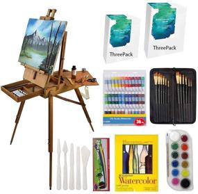 img 4 attached to DELTA PRIME ПРОГРАММА СКИДОК Complete Professional Artist Painting Set: Буковые французские мольберты, 36 тюбиков акриловой, масляной и акварельной красок, кисти, натянутые холсты, ножи и многое другое - рисование художественных материалов