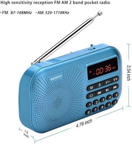 img 1 attached to 📻 GESON RM-155Pro AM FM Portable Radio USB Speaker with MP3 Music Player, Micro SD/TF Support, Auto Scan Save, LED Display, USB Data Transmit and Sound Card Function, Rechargeable BL-5C Battery (Blue)