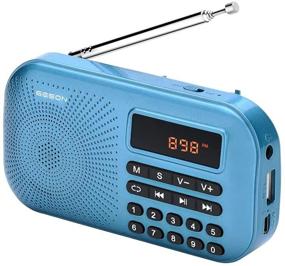 img 4 attached to 📻 GESON RM-155Pro AM FM Portable Radio USB Speaker with MP3 Music Player, Micro SD/TF Support, Auto Scan Save, LED Display, USB Data Transmit and Sound Card Function, Rechargeable BL-5C Battery (Blue)