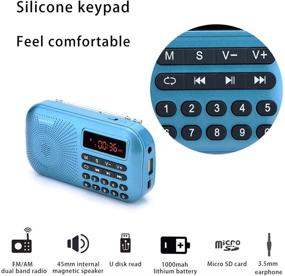 img 3 attached to 📻 GESON RM-155Pro AM FM Portable Radio USB Speaker with MP3 Music Player, Micro SD/TF Support, Auto Scan Save, LED Display, USB Data Transmit and Sound Card Function, Rechargeable BL-5C Battery (Blue)