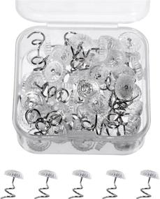 img 4 attached to 📌 50-Piece Clear Twist Pins with Plastic Container for Upholstery, Slipcovers, Bedskirts - Sumind Twisty Pin Heads