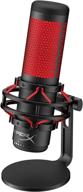 hyperx quadcast: premium usb condenser gaming microphone for pc, ps4, ps5, mac - pro-level audio with anti-vibration shock mount, four polar patterns, pop filter & red led - ideal for podcasts, twitch, youtube, discord logo