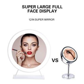 img 2 attached to 🪞 Large Lighted LED Makeup Mirror with Intelligent Touch Control, 3-Gear Dimming for Makeup Desk and Dressing Table