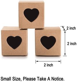 img 2 attached to 🎁 Compact Kraft Gift Boxes 2x2x2 inch with Transparent Window - 50pc Pack by MOWO