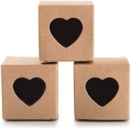 🎁 компактные коробочки для подарков крафт 2x2x2 дюйма с прозрачным окошком - набор из 50 штук от mowo. логотип
