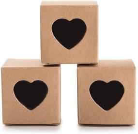 img 4 attached to 🎁 Компактные коробочки для подарков Крафт 2x2x2 дюйма с прозрачным окошком - набор из 50 штук от MOWO.