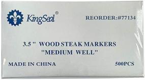 img 2 attached to 🥩 KingSeal 3.5 Inch Birch Wood Steak Markers, Heat Stamped, Medium Well - Pack of 500