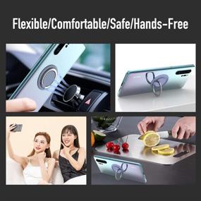 img 1 attached to 📱 Yetaida 2Pcs Mobile Phone Ring Holder: Foldable, 360° Rotation, Magnetic Car Holder Compatible - Flesh