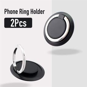 img 2 attached to 📱 Yetaida 2Pcs Mobile Phone Ring Holder: Foldable, 360° Rotation, Magnetic Car Holder Compatible - Flesh