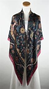 img 2 attached to Lightweight Designer Pashmina Burgundy Florals Women's Accessories