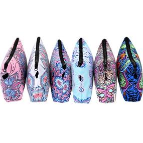 img 2 attached to Stylish and Practical: 8 Piece Waterproof Travel Toiletry Pouch Bag Set with Mandala Flowers Design - Choose from 8 Unique Styles!