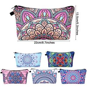 img 3 attached to Stylish and Practical: 8 Piece Waterproof Travel Toiletry Pouch Bag Set with Mandala Flowers Design - Choose from 8 Unique Styles!