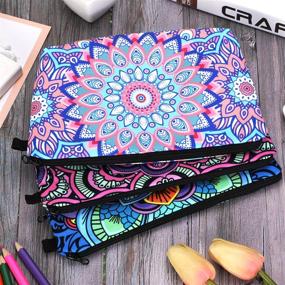 img 1 attached to Stylish and Practical: 8 Piece Waterproof Travel Toiletry Pouch Bag Set with Mandala Flowers Design - Choose from 8 Unique Styles!