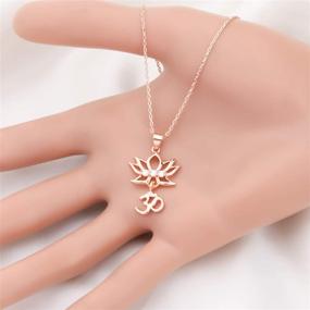 img 1 attached to 🧘 Bobauna Yoga Lotus Flower Aum Om Ohm Sanskrit Symbol Pendant Necklace: Empowering Spiritual Jewelry Gift For Yoga Lovers