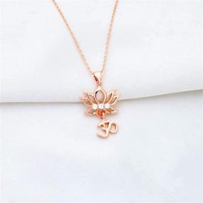 img 2 attached to 🧘 Bobauna Yoga Lotus Flower Aum Om Ohm Sanskrit Symbol Pendant Necklace: Empowering Spiritual Jewelry Gift For Yoga Lovers